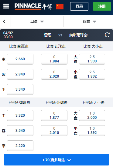 雷恩-朗斯,平博赔率盘口